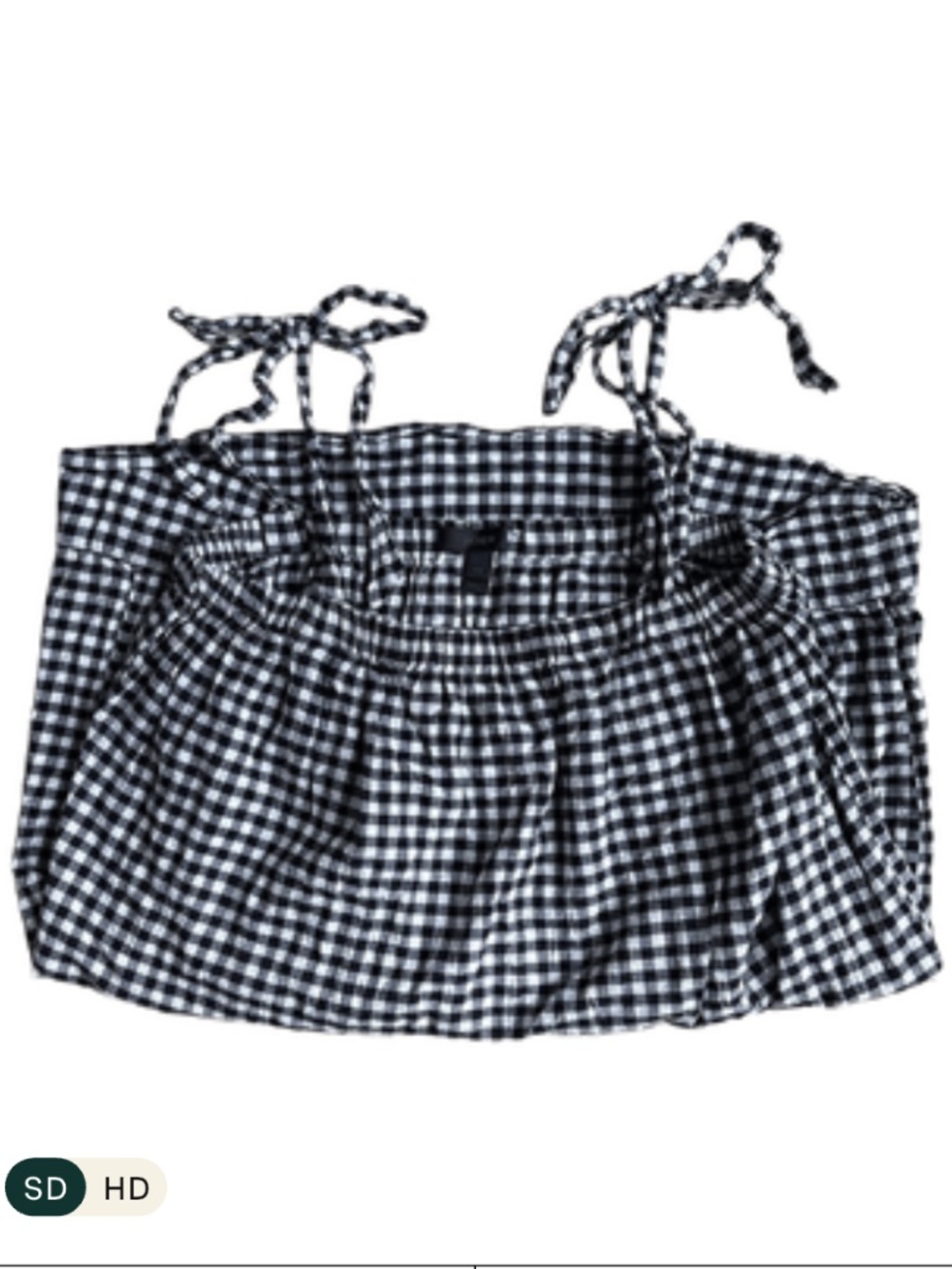 J. Crew Black and White Checked Top with Shoulder Ties - Size XXS - Picture 2 of 3